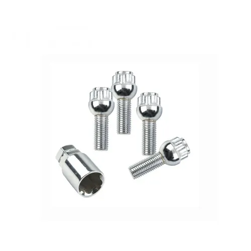 Set prezoane antifurt jante auto M12x1.5 con rotund cu cheie inclusa