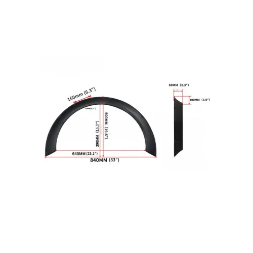 Set protectie aripa universal Overfender culoare Negru Mat — imaginea 4