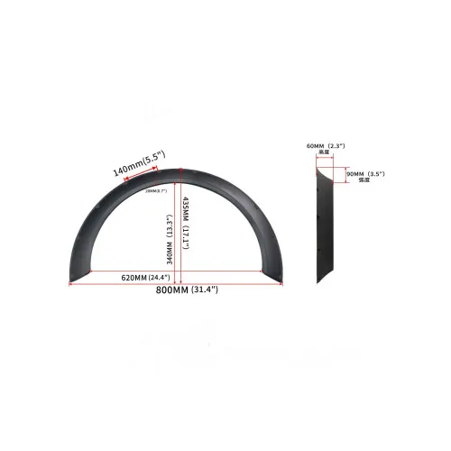 Set protectie aripa universal Overfender culoare Negru Mat — imaginea 4