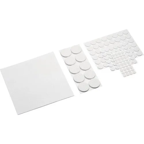 Set protectii autoadezive pentru mobilier Meister, pasla si plastic alb, 131 piese