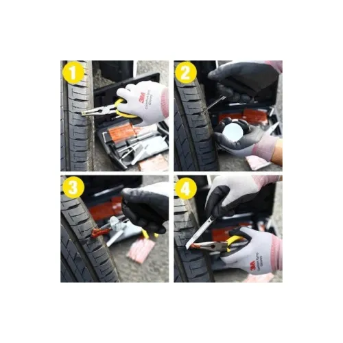 Set reparatie vulcanizare anvelope tubeless cu chei snururi si cutter — imaginea 6