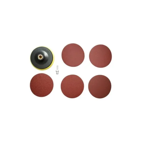 Set suport disc slefuire 125 mm Velcro cu 5 discuri abrazive P80-P240 si adaptor M14