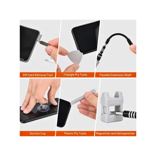 Set surubelnite precizie 115in1 cu 98 biti magnetica trusa reparatii electronice MIV — imaginea 6