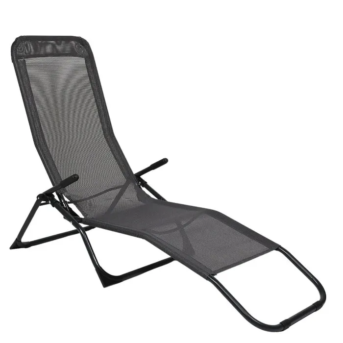 Sezlong plaja, Siesta BE-001, pliabil, structura metal, gri, 195 x 58 x 98 cm