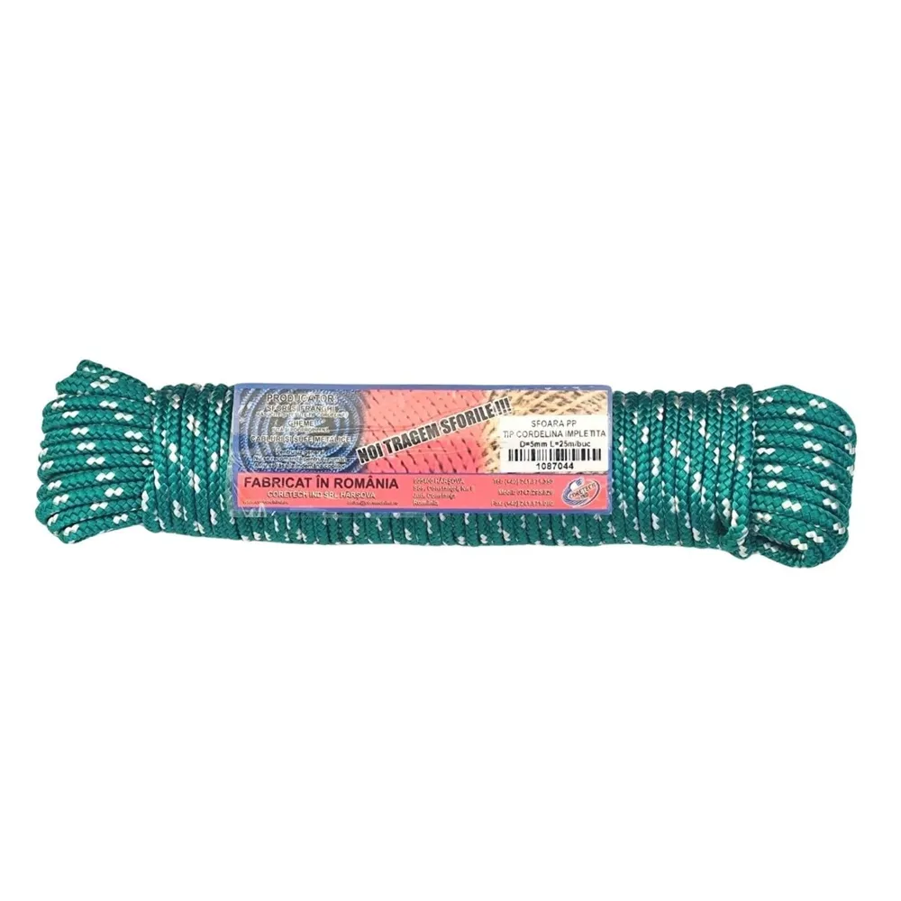 Sfoara polipropilena, verde, 5 mm x 25 m