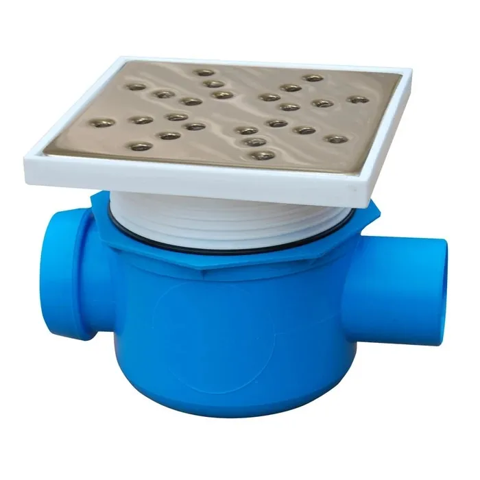 Sifon pardoseala complet, polipropilena + inox, 1 iesire - 1 intrare, D 50 mm, 180 grade