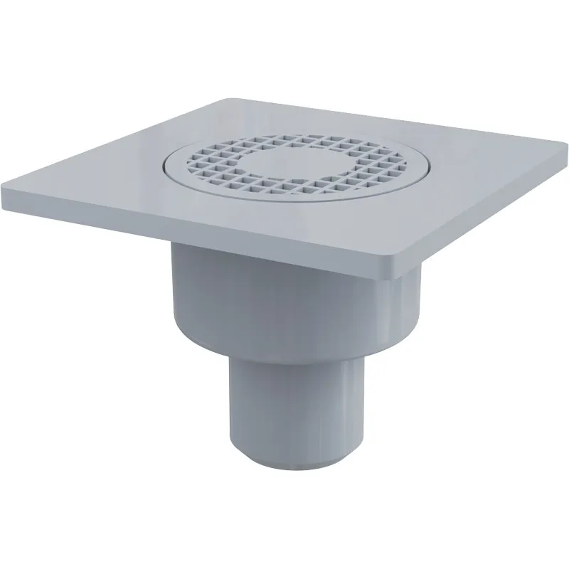 Sifon polipropilena pardoseala Alca APV4 gratar polipropilena 150x150 mm iresire verticala Ø 50 mm