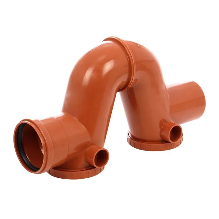 Sifon sisteme de scurgere exterioare, PVC, cu inel, D 110 mm, portocaliu