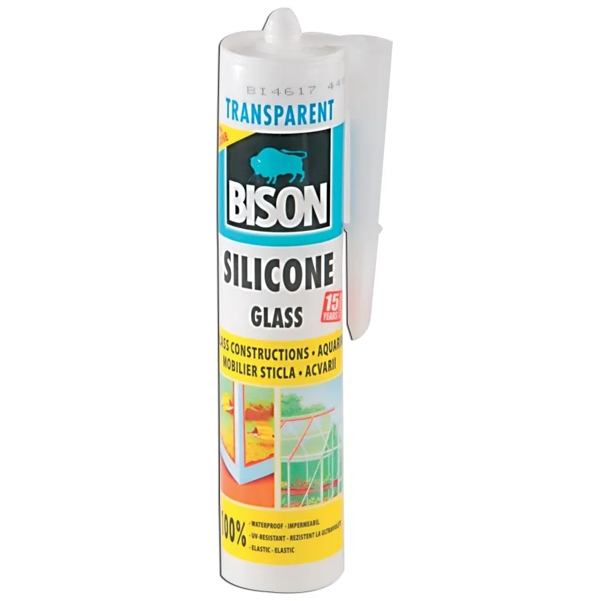 Silicon pentru sticla, transparent, Bison Glass, interior / exterior, 280 ml
