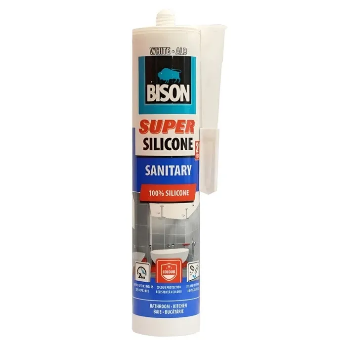 Silicon sanitar, Bison Super, rezistent la apa, alb, interior, 280 ml