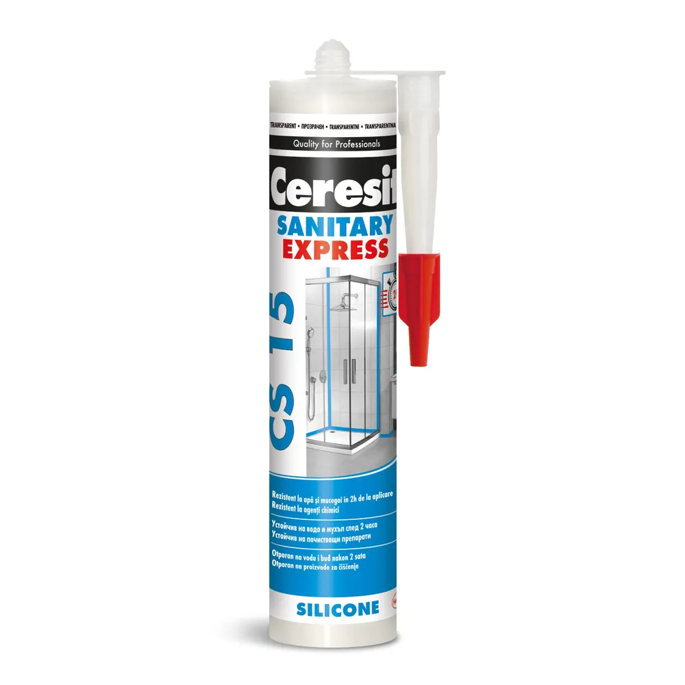 Silicon sanitar, transparent, Ceresit Express CS 15, interior / exterior, 280 ml
