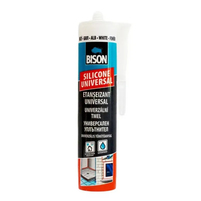 Silicon universal Bison, rezistent la apa, alb, interior / exterior, 280 ml