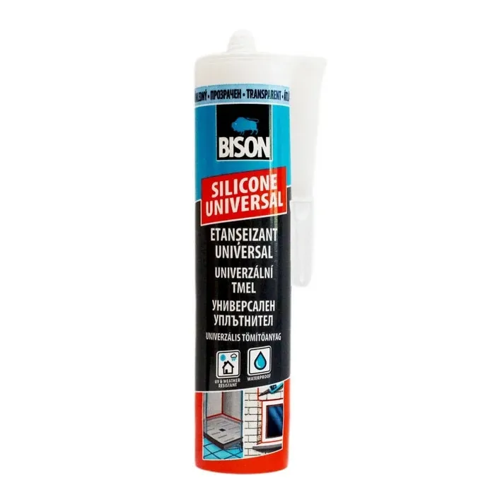 Silicon universal Bison, rezistent la apa, transparent, interior / exterior, 280 ml
