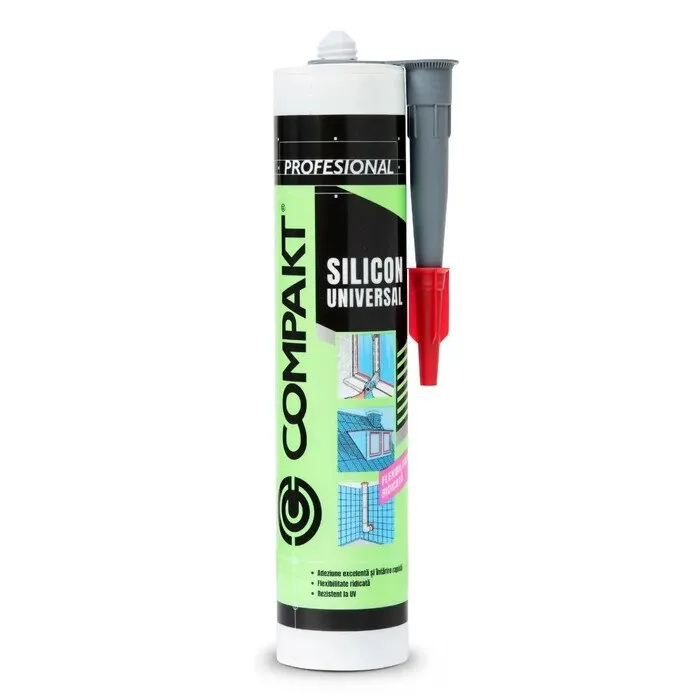Silicon universal Compakt, rezistent la apa, gri, interior / exterior, 280 ml