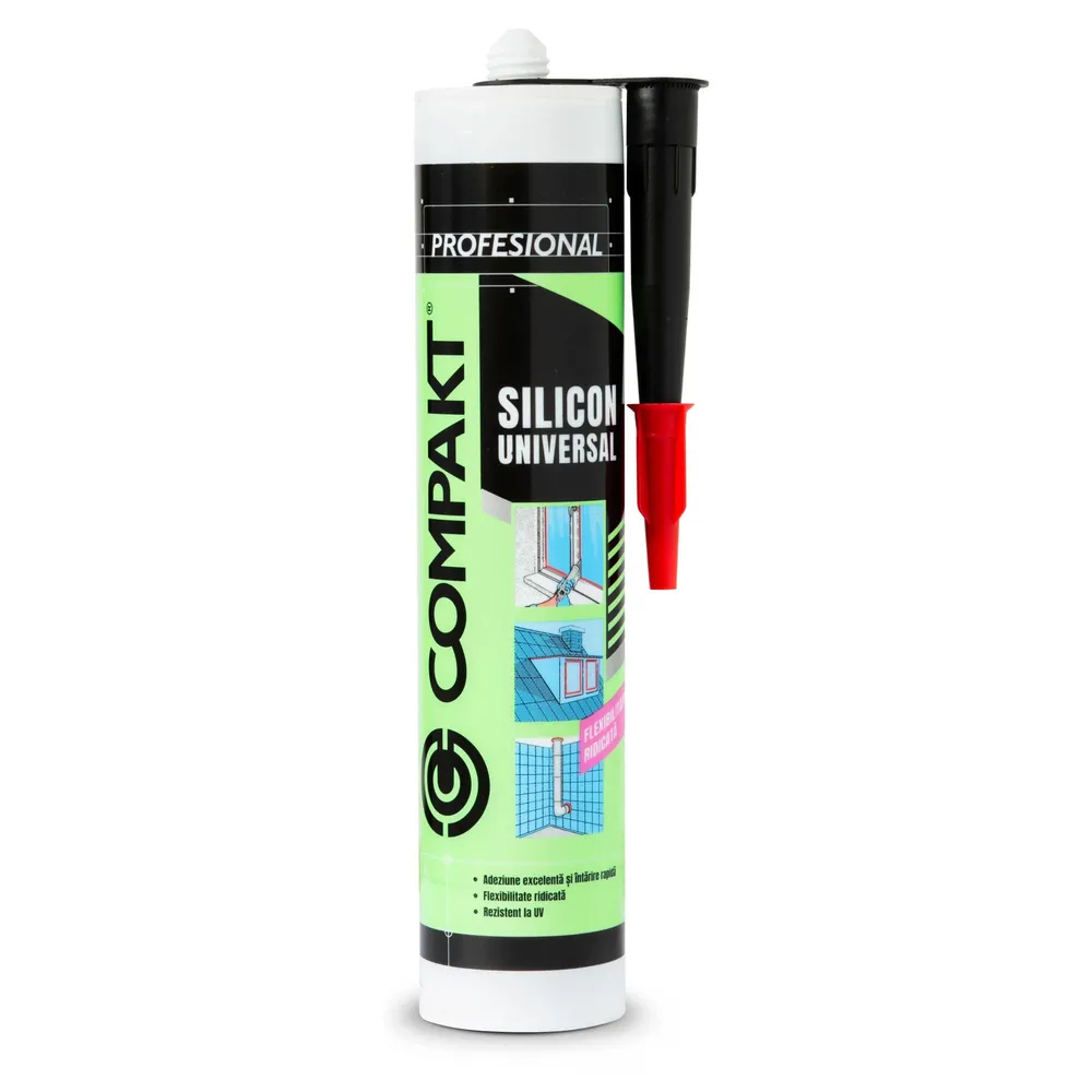 Silicon universal Compakt, rezistent la apa, negru, interior / exterior, 280 ml