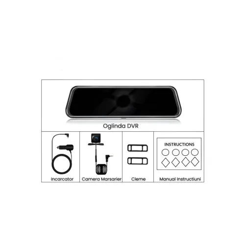 Sistem DVR oglinda cu 3 camere fata , interior si camera marsarier — imaginea 3