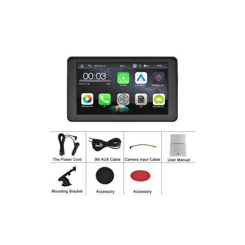 Sistem multimedia auto CarPlay Android Auto wireless ecran 7 inch HD — imaginea 4