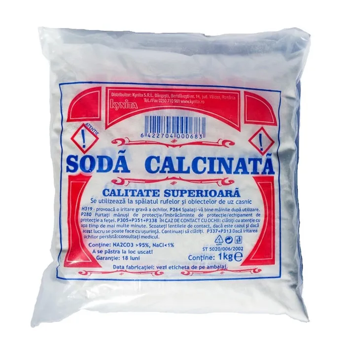 Soda calcinata Kynita, pentru spalarea rufelor sau vaselor, 1 kg