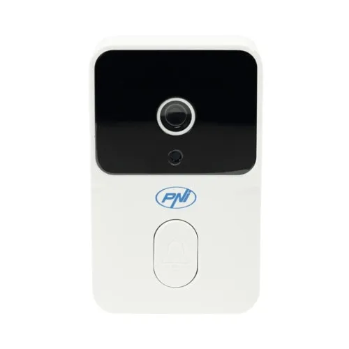 Sonerie video WiFi, alb, vedere nocturna, acumulator incorporat