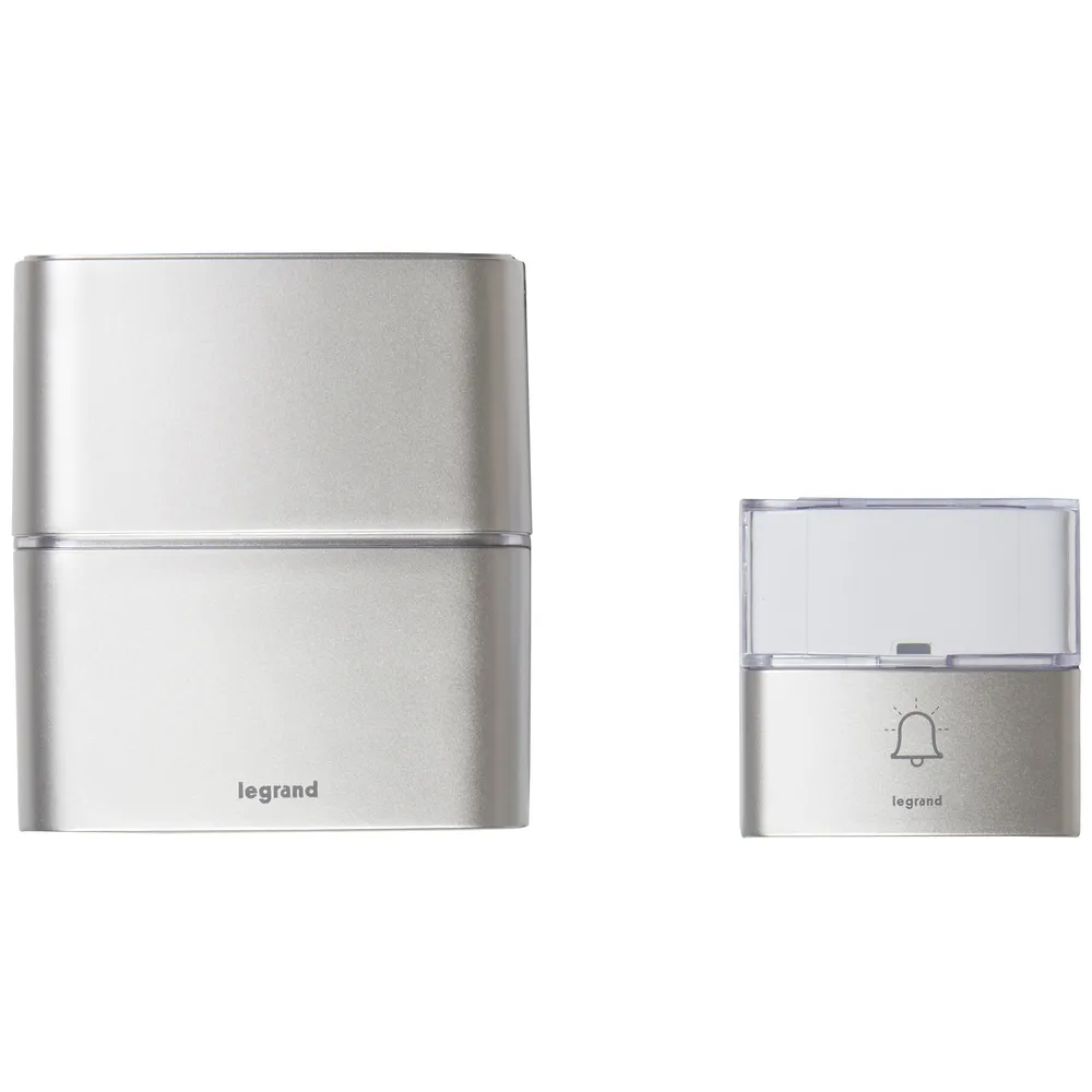 Sonerie wireless Legrand Serenity, USB, MP3, 30 tonuri, 85 Db, 1.5V, IP54/IP20, 200m, Argintiu