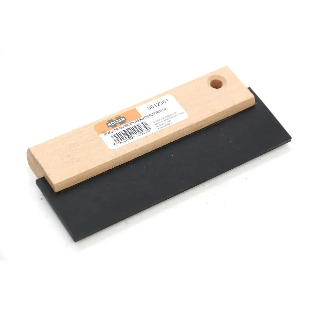 Spaclu cauciuc Holzer 543, 15 cm, cu maner de lemn