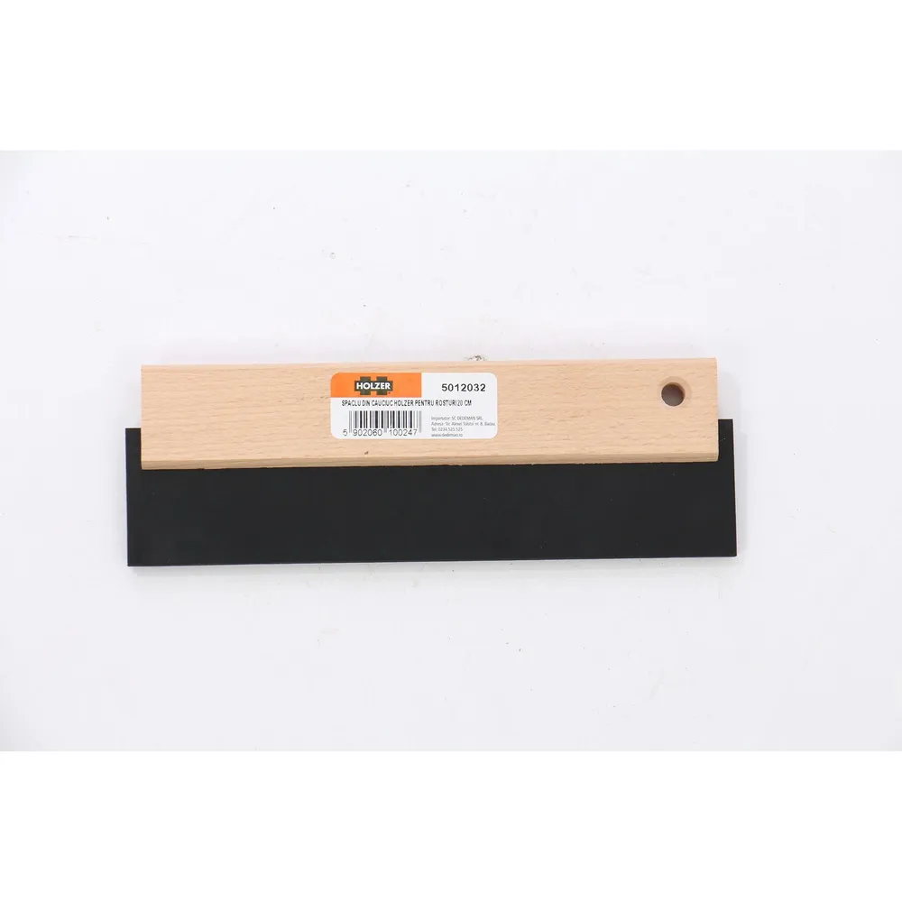 Spaclu cauciuc Holzer 544, 20 cm, cu maner de lemn
