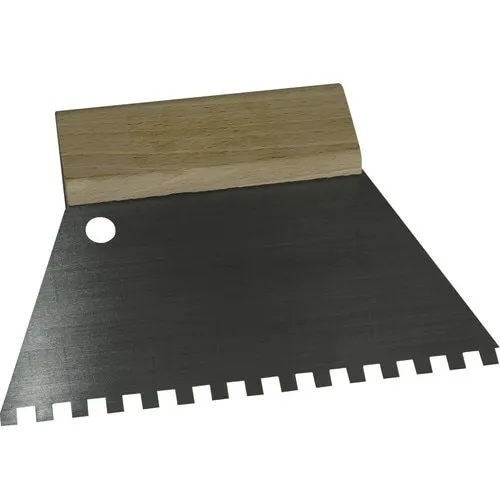 Spaclu zimtat Haromac 180mm dinti 6x6 mm, maner din lemn