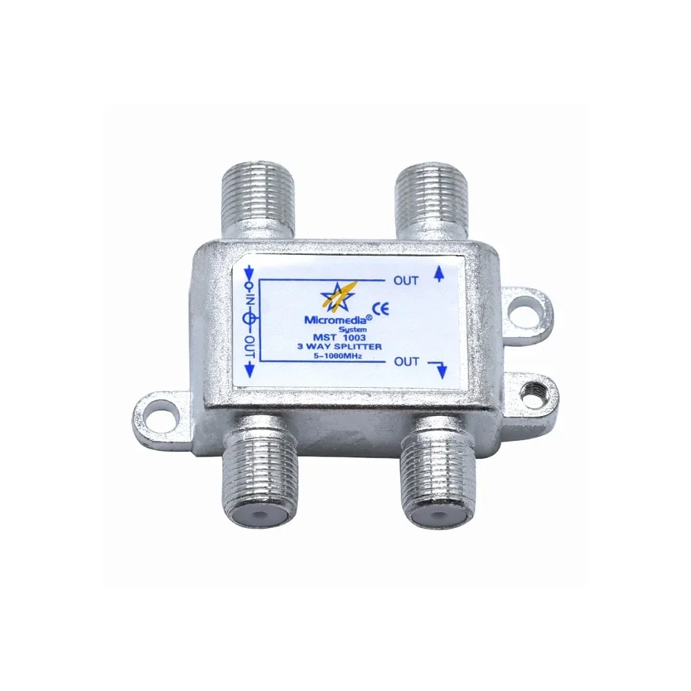 Splitter MST1003, cu o intrare si 3 iesiri, metal, argintiu