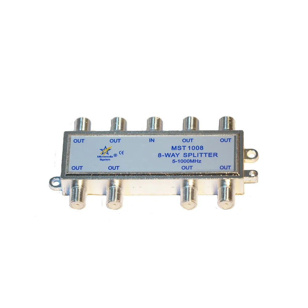 Splitter MST1008, cu o intrare si 8 iesiri, metal, argintiu