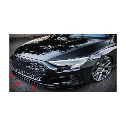Spoiler prelungire bara fata Audi A3 8V Y Sedan Sportback S-Line 2020-2024 ABS negru Piano