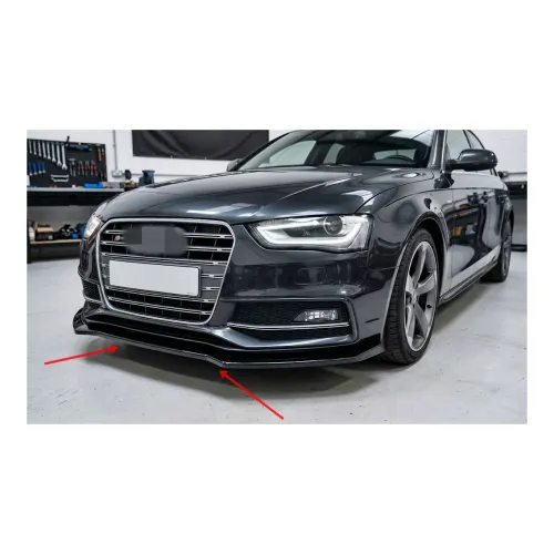 Spoiler prelungire bara fata Audi A4 S-Line S4 B8 Facelift 2011-2015 ABS negru Piano