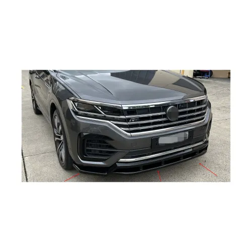 Spoiler prelungire bara fata Volkswagen Touareg MK3 R-Line 2018-2023 ABS negru Piano