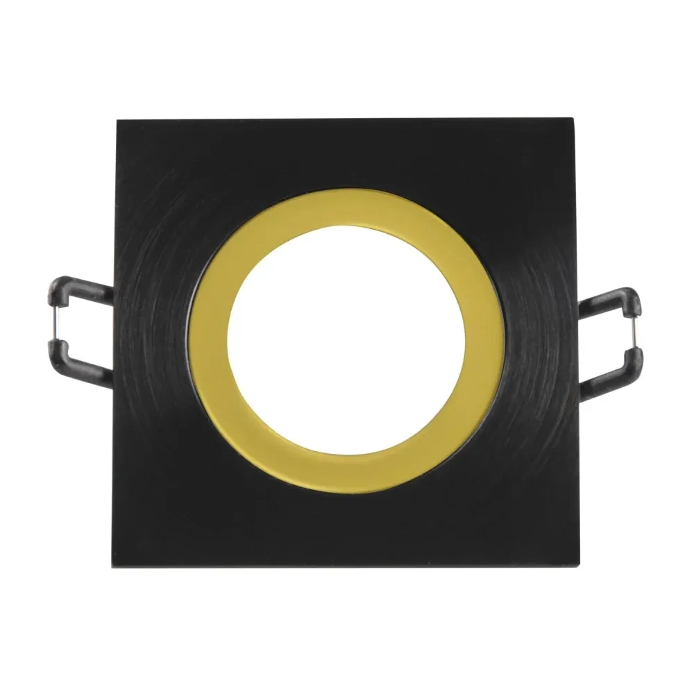 Spot incastrat Febe, 1 x GU10, 8 W, patrat, negru-auriu