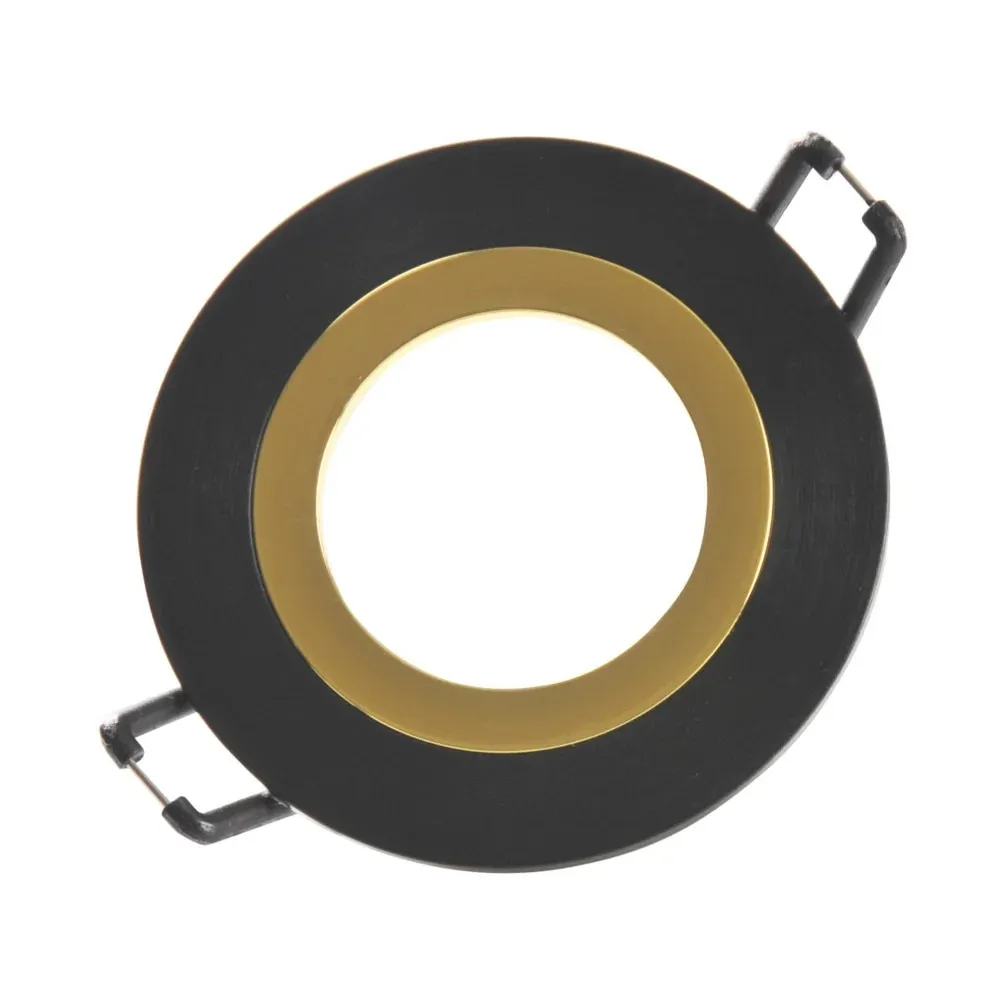 Spot incastrat Febe, 1 x GU10, 8 W, rotund, negru-auriu