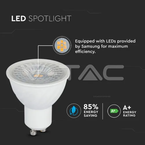 Spot LED Cip SAMSUNG GU5.3 6.5W MR16 Lentilă de Plastic 110` 3000K — imaginea 3