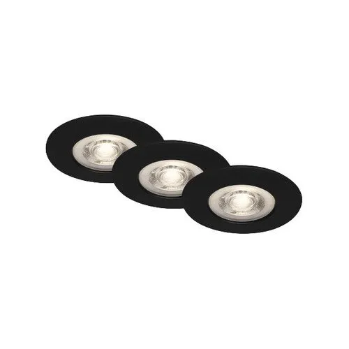 Spot LED incastrat Briloner Kulana 5W 460 lumeni, 3000K, Ø90 mm, negru, pachet 3 bucati
