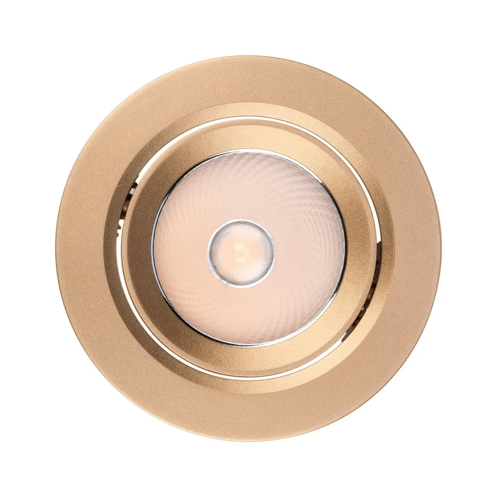 Spot LED incastrat PT 08 70429, 10 W, lumina neutra, orientabil, auriu mat