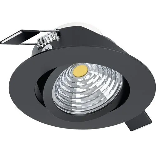 Spot LED incastrat Saliceto 6W 380 lumeni, 2700K variabil, Ø88 mm, rotativ negru