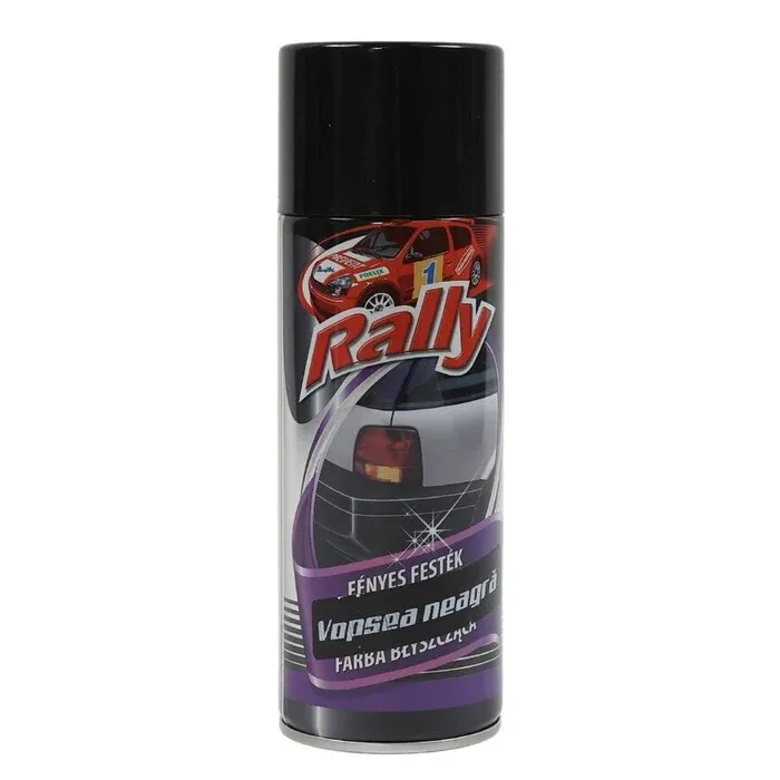 Spray auto cu vopsea, negru lucios, Rally, 400 ml
