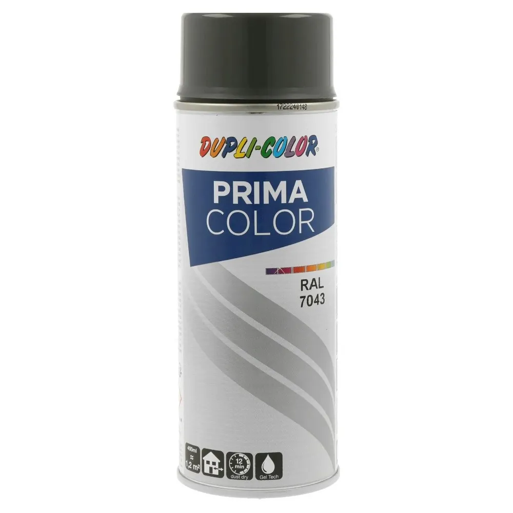 Spray vopsea acrilica Dupli-Color Prima Color, interior / exterior, gri trafic RAL7043, 400 ml