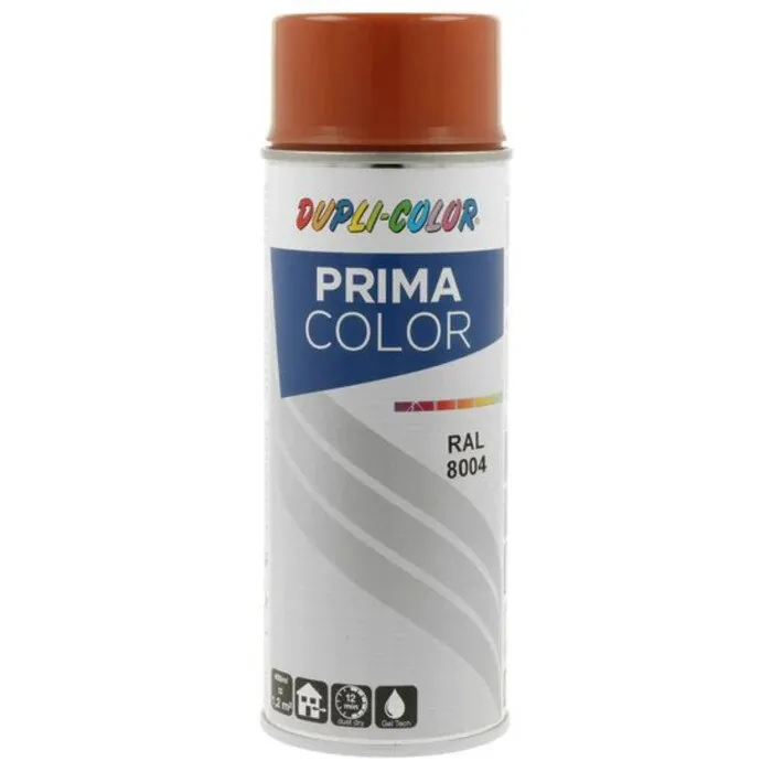 Spray vopsea acrilica Dupli-Color Prima Color, interior / exterior, maro cupru RAL8004, 400 ml