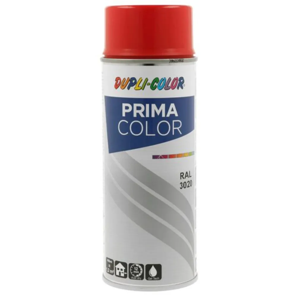 Spray vopsea acrilica Dupli-Color Prima Color, interior / exterior, rosu trafic RAL3020, 400 ml