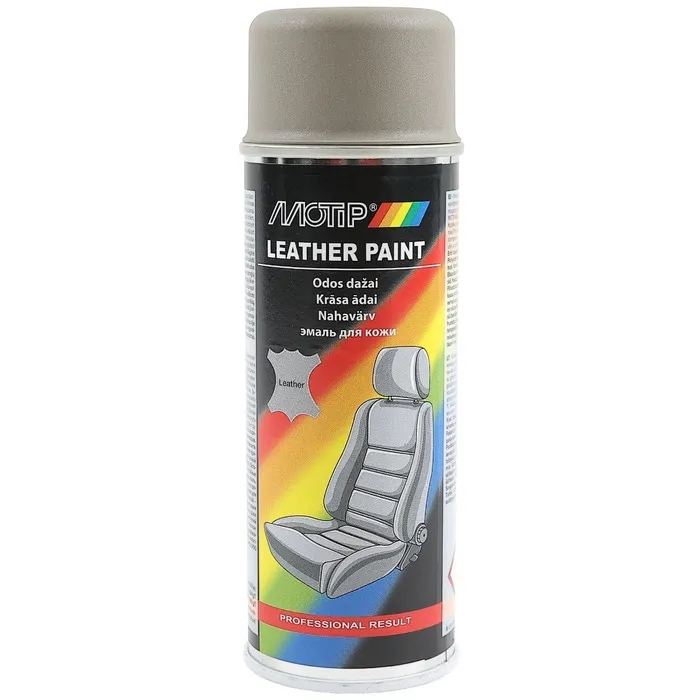 Spray vopsea auto, pentru intretinerea tapiteriei din piele, Motip, bej / gri, 200 ml