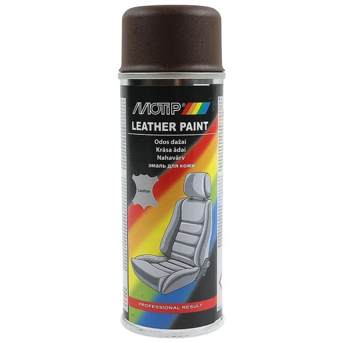 Spray vopsea auto, pentru intretinerea tapiteriei din piele, Motip, maro, 200 ml