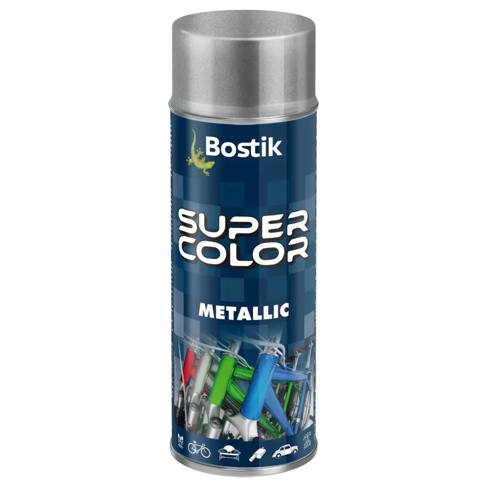 Spray vopsea, Den Braven Super Color Metallic, inox, interior / exterior, 400 ml