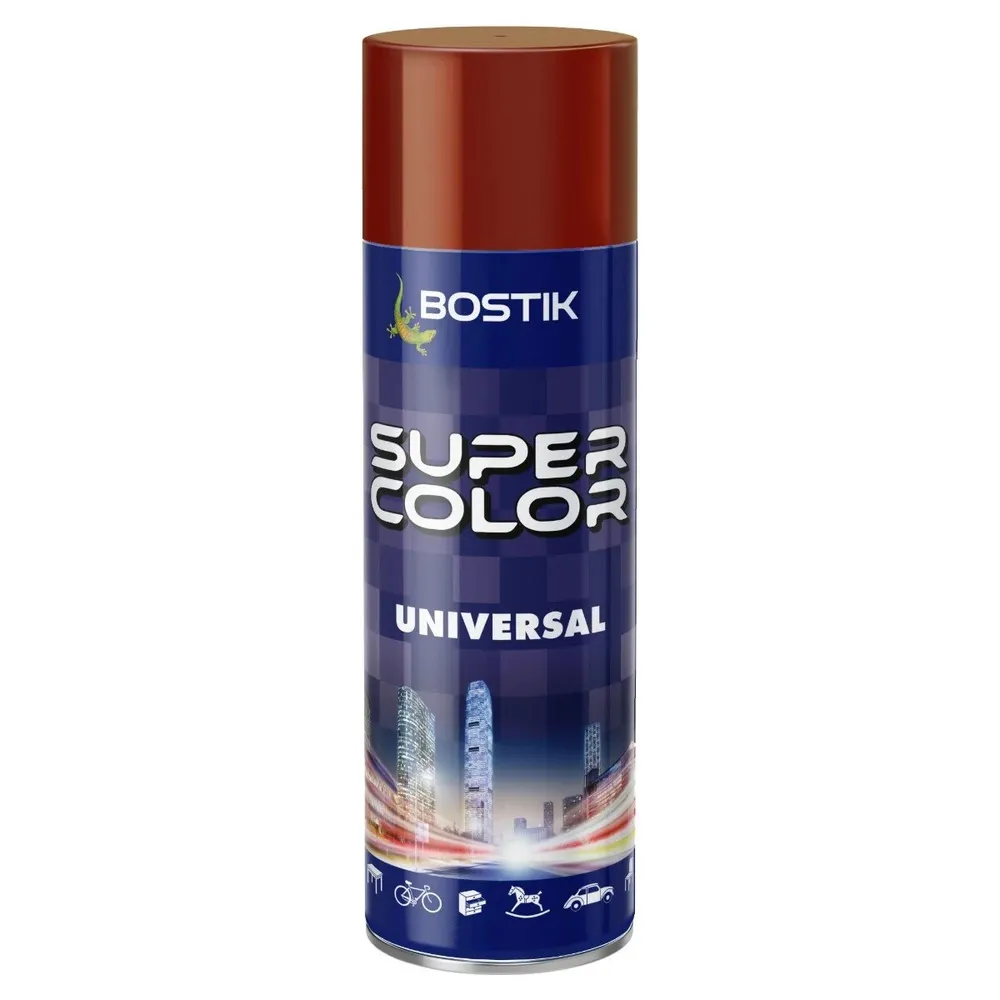 Spray vopsea, Den Braven Super Color Universal, rosu inchis RAL 3011, interior / exterior, 400 ml