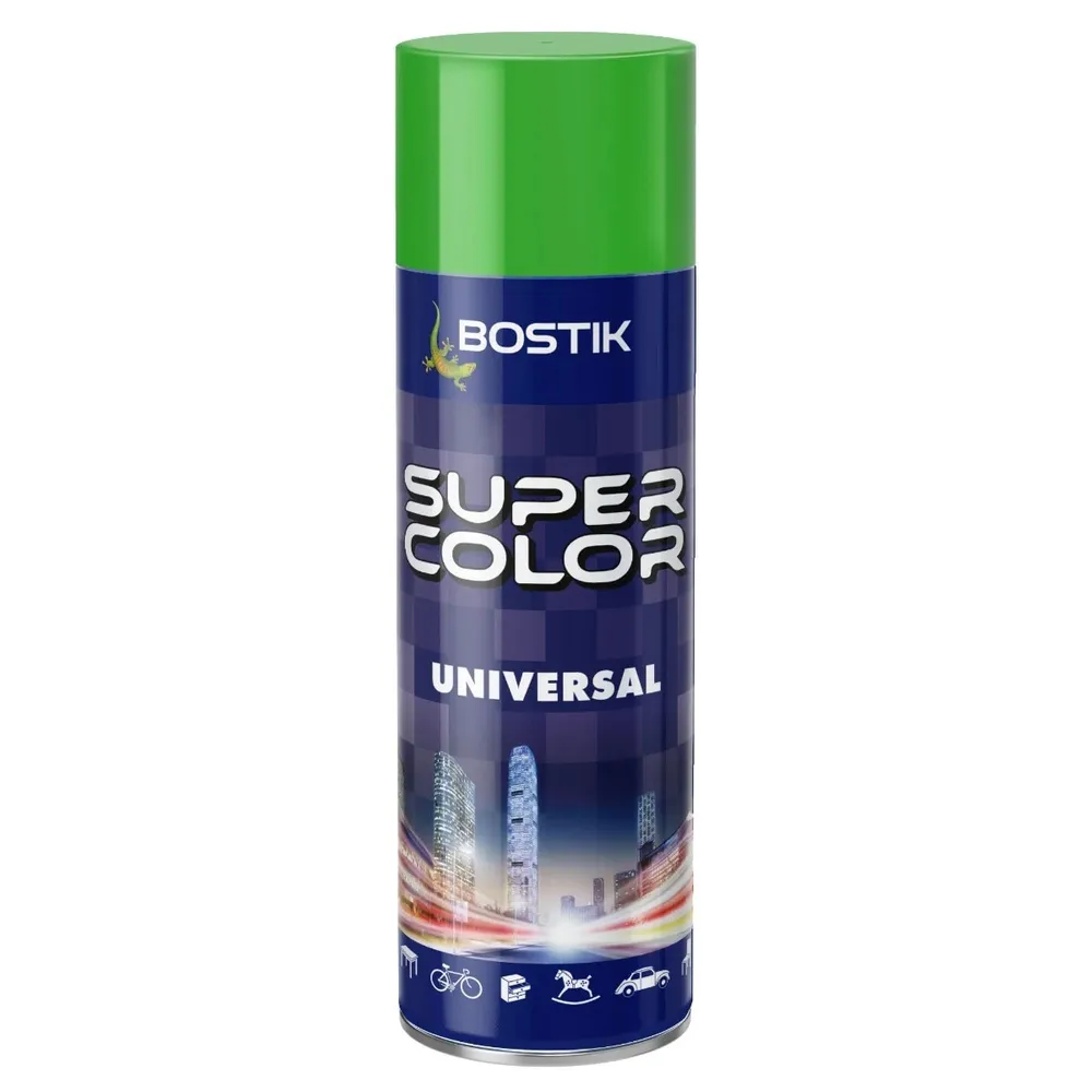 Spray vopsea, Den Braven Super Color Universal, verde deschis RAL 6018, interior / exterior, 400 ml