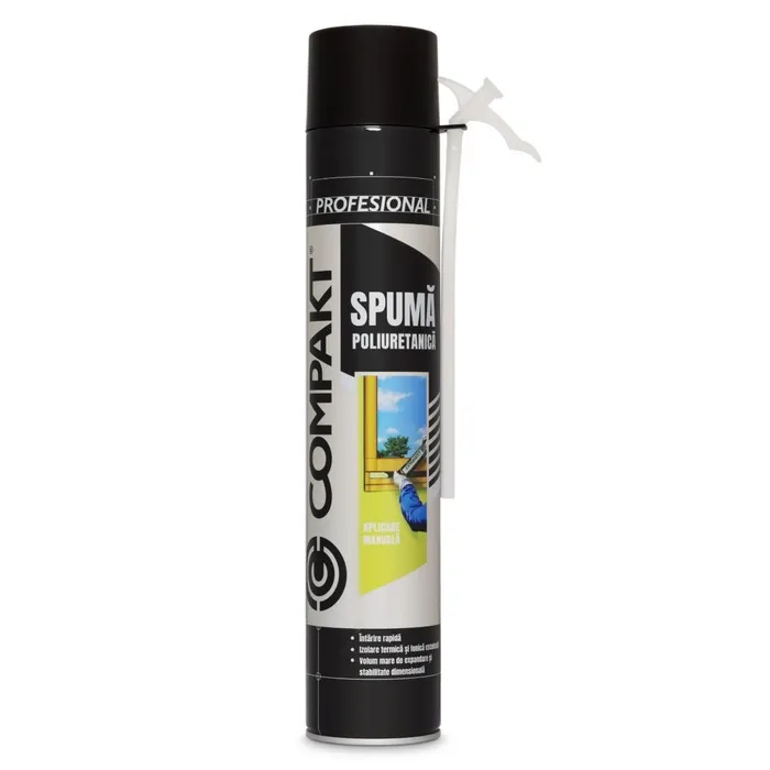 Spuma poliuretanica pentru montaj, cu aplicare manuala, Compakt, 700 ml