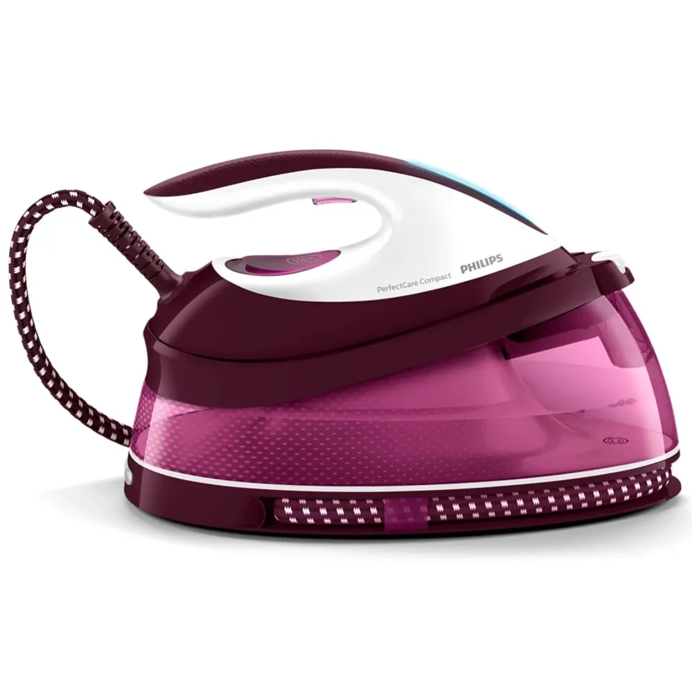 Statie de calcat Philips GC7842/40, 2400 W, 1.5 litri, jet de abur 400 g/min, talpa SteamGlide, jet de abur vertical, presiune 6.5 bari, tehnologie OptimalTEMP, oprire automata, mod economic, mov