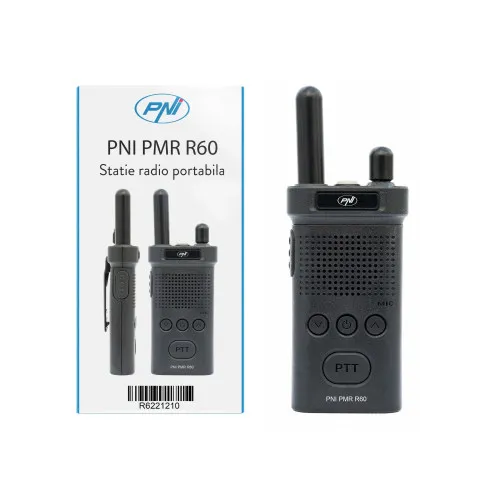 Statie radio portabila PNI PMR R60 446MHz, 0.5W, Scan, blocare taste, SOS, Monitor, acumulator 1200mAh — imaginea 3